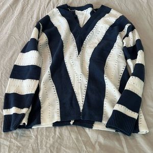 Navy and White Striped Sweater